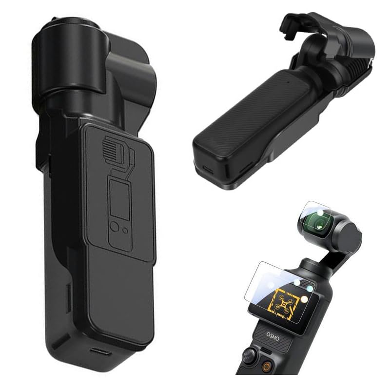 Coyktonty Gimbal Protective Cover for DJI Osmo Pocket 3 PC Protective Cover, with Lens Screen Protector,Flip Top Design,Total Protection (Black)