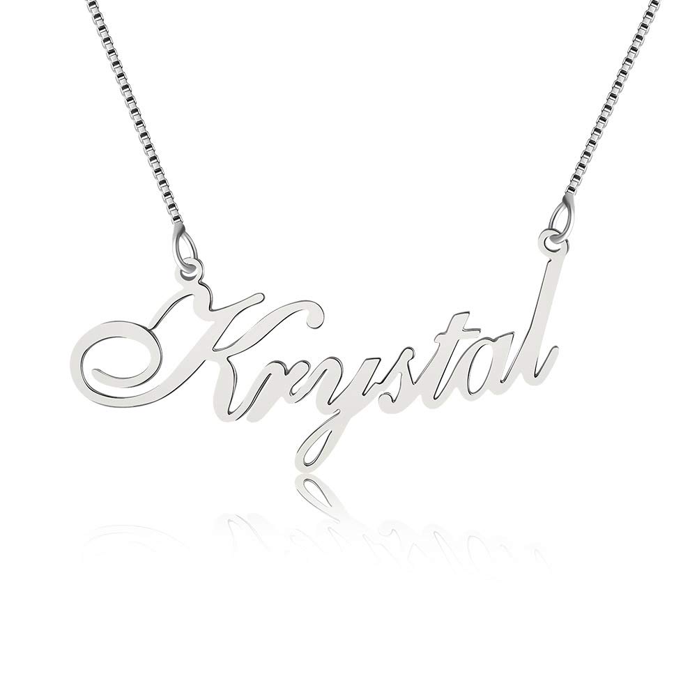 Lutilo 925 Sterling Sliver Custom Name Necklace Personalized Initial Necklaces Pendant Jewelry Gift for Her