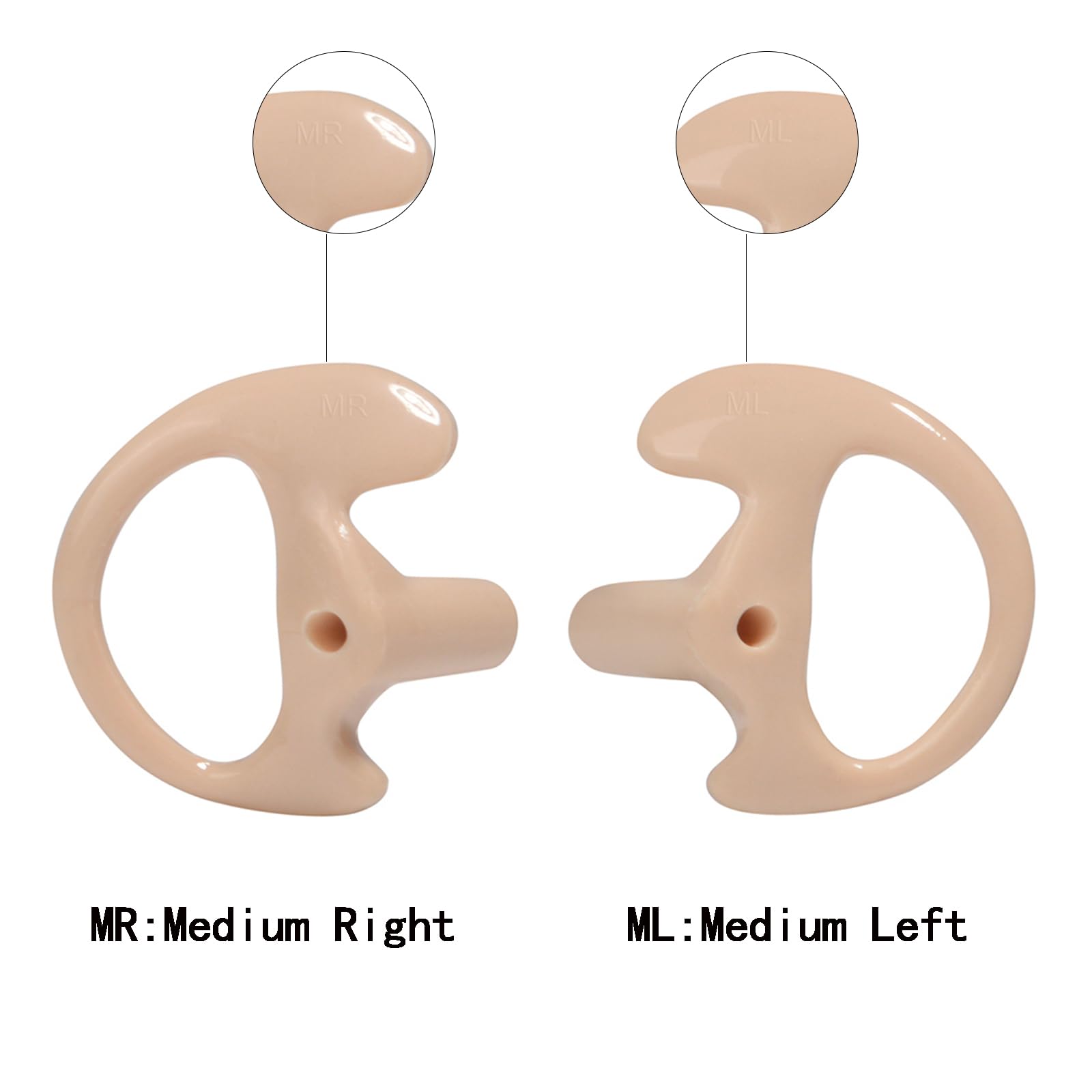 UAYESOK Replacement Earmold Soft Silicone Ear Buds Eartips for Motorola Kenwood Two Way Radio Air Acoustic Coil Tube Walkie Talkie Covert Earpiece Headset (SML*2 - Image 4