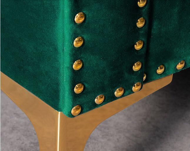 Image of A to Z Furniture Modern Classic Fabric & Valvet Tufted Chesterfield Sofa Living Room and Office (Green)