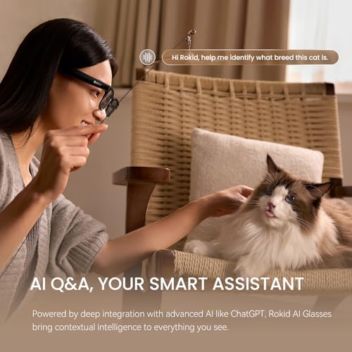 Image of Rokid 2026 AI Glasses Style smart Glasses with ChatGPT & Gemini, Real-time Translation,12MP Camera, Open-Ear Audio, Voice-Controlled Assistant, Hands-Free Calls, Productivity for Travel(no Display)