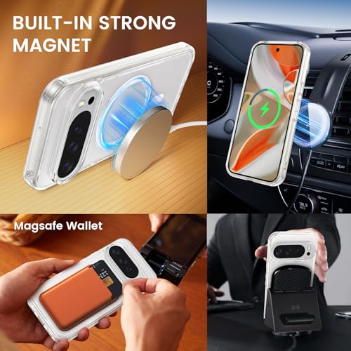 Image of Ruky for Google Pixel 10 Pro XL Case Compatible with MagSafe, Transparent | with Privacy Screen Protector, Clear Shockproof Protective Slim Phone Case for Google Pixel 10 Pro XL 6.8 inch, Transparent