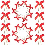OHPHCALL 50 Unidades de Cintas Rojas para Lazos Forma de Moño, Hechas a Mano en Poliéster, Cumpleaños y Decoración Creativa