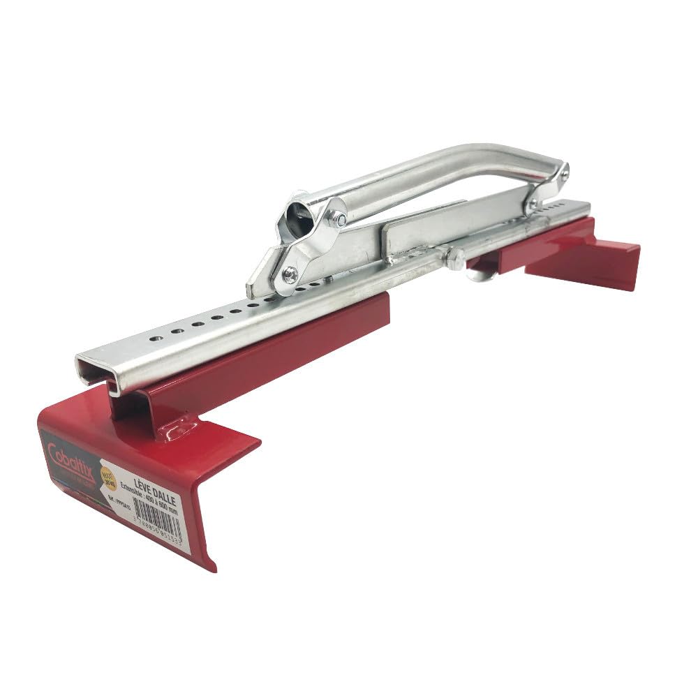 Cobaltix Lève Dalle/Porte Dalle 1 Main PRO Réglable de 350 à 630 mm - Charge Maximale 30 Kg - Outil Professionnel pour Manipulation Facile des Dalles et Carreaux