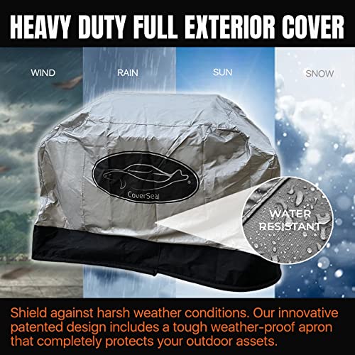 Coverseal Large Grill Bbq Cover - Weather Resistant Apron For A 4-5 Burner Barbecue With Side Trays - Compact Seal From Ground Up - Silver - 69 Inches L X 24In W X 48In H' #TOP7