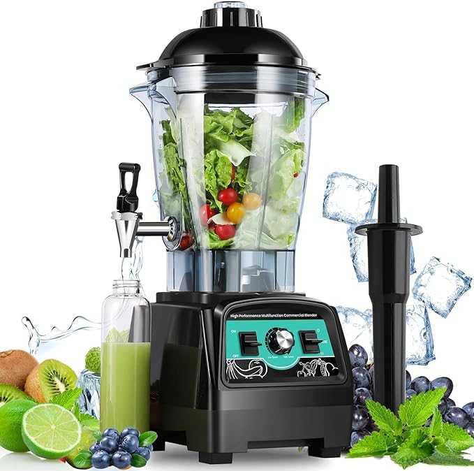 Huanyu Commercial Juice Blender 6L 2800W with Faucet Large Capacity High Speed Rotation Multi-purpose Crushed Fruit Vegetable Juice