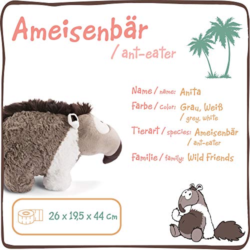 NICI Kuscheltier Anita stehend, Ameisenbär Plüschtier für Mädchen, Jungen & Babys, Flauschiges Stofftier zum Spielen, Sammeln & Kuscheln, Süßes Schmusetier ab 12 Monaten I 45248, grau/braun, 40 cm