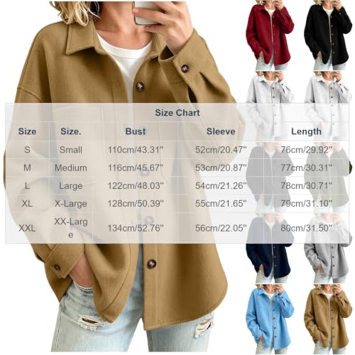 Single Button Jacket Women Button down Turn Collar Shirts Overcoat - image 4