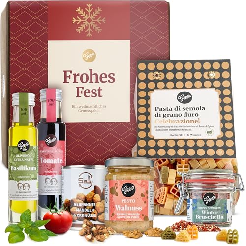 Gepp’s Feinkost Frohes Fest Geschenkset zur Weihnachtszeit | Tolles Weihnachts-Geschenk für Frauen und Männer | Geschenkbox zu Weihnachten mit Delikatessen hergestellt nach eigener Rezeptur