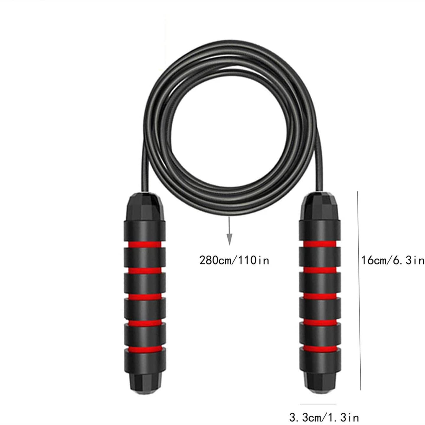 Allenamento fness Manico ponderato Filo di acciaio rivesto in PVC Velocà regolabile Corda per saltare Attrezzature per allenamento con corda per saltare  18