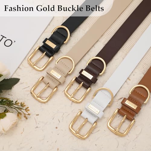 WHIPPY Women Leather Belt Fashion Ladies Waist Belt with Gold Buckle Casual Leather Belt for Jeans Pants Dresses3