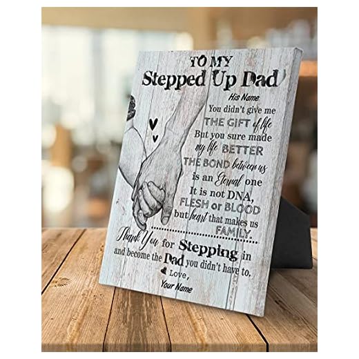 Customized To My Stepped Up Dad Canvas Hand in Hand You Didn't Give Me The Gift But You Sure Made My Life Better Poster Happy Father's Day Canvas, Father's Day Gift, Gift For Step Dad