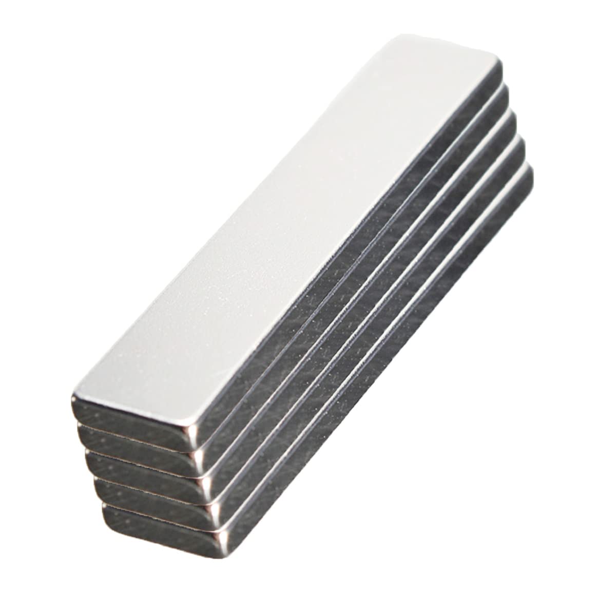 Ltkj Silver 5 Pack Rectangular Neodymium Magnets, Rare Earth Magnets For Multi-Use, Fridge, Crafts Or Diy (50X10x3mm)