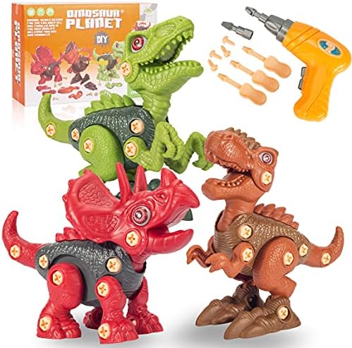 JRD&BS WINL Giocattoli dinosauri per bambini Smontare giocattoli educativi dinosauri per bambini 3-7, Giocattoli per l’apprendimento Regali di Natale di compleanno per ragazzi e ragazze 4-8 (Rosso L)