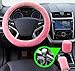 Set 3 pezzi Coprivolante peluche Coperchio freno a mano in lana sintetica Fodera per auto Copridivano per auto Coprisedili per auto Accessori interni (pink for Manuale)