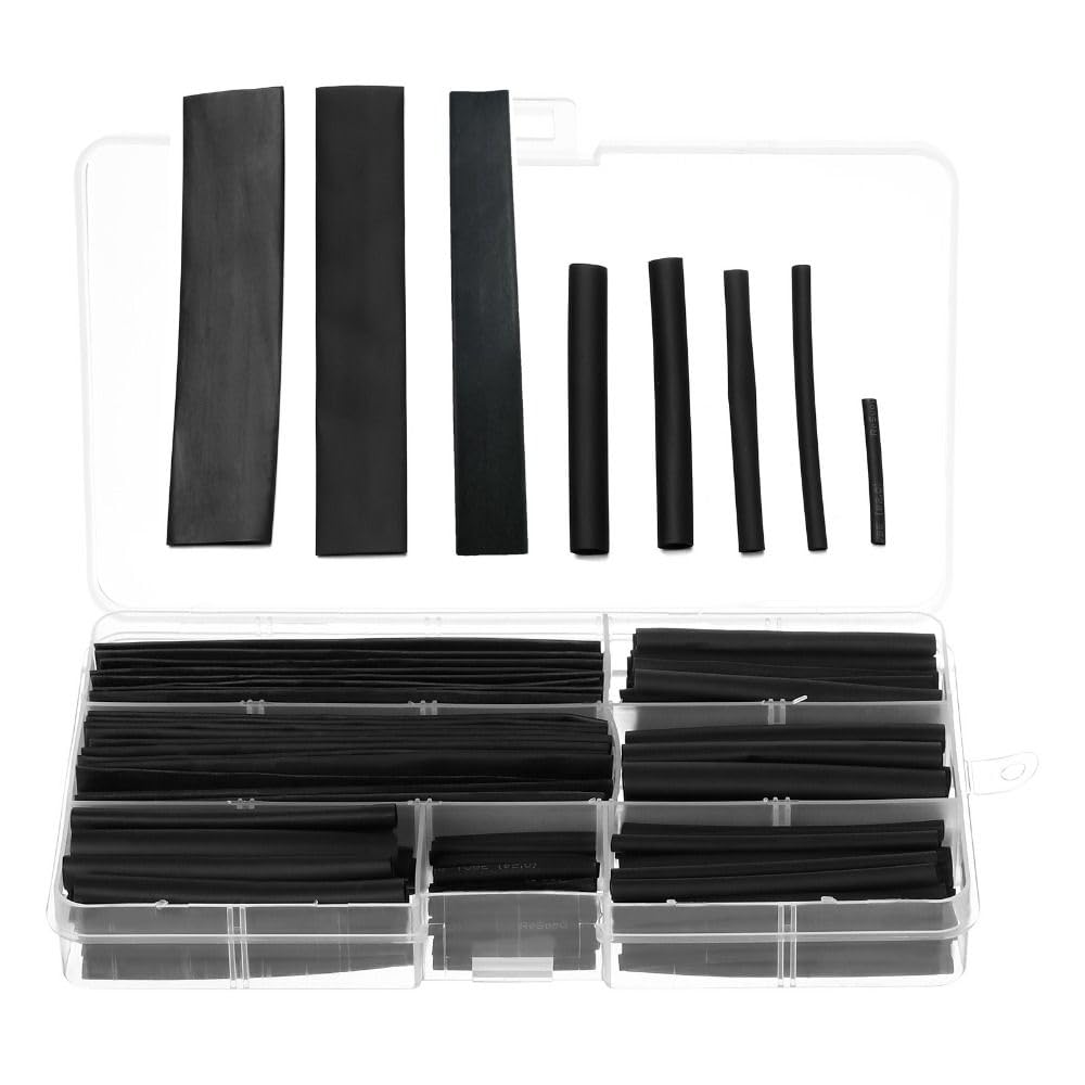 SHUATI 150Pcs Wire Heat Shrink Tubing Kit,3:1 Dual Wall Adhesive Heat Shrink Tubing Kit,with Storage Case