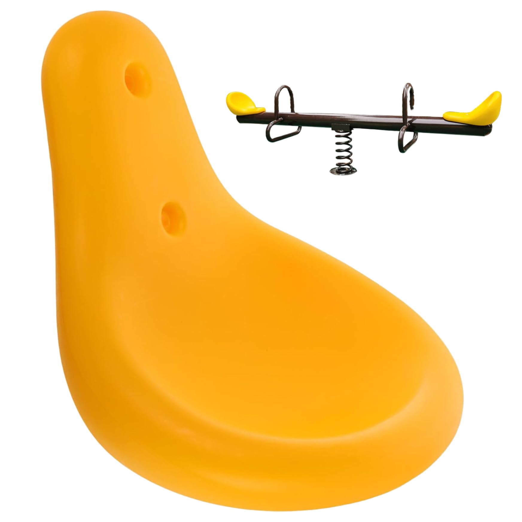 Playground Equipment with Screws, Comfortable Plastic Seesaw Seat Replacement for Kids Outdoor Parks Community Areas, Yellow
