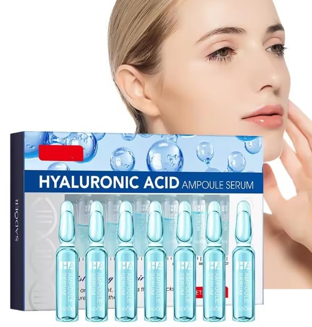 Hyaluronic Acid Serum Ultra-Moisturizing Vials,Hyaluronic Acid Facial Serum, Facial Moisturizing Lifting Glow Up Single-Use Intensive Hydration,Enhances Skin Elasticity, AntiAging 2ml*7Pcs