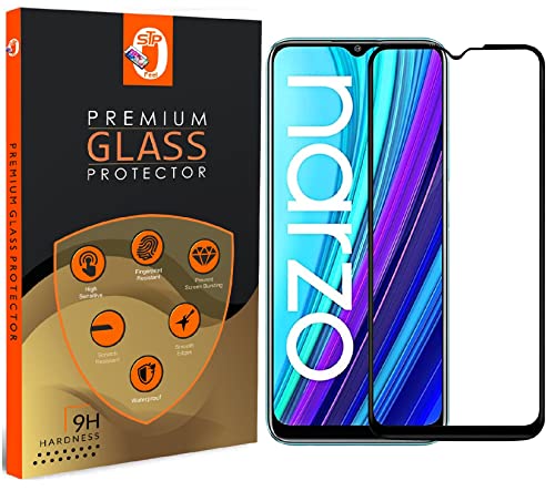 Image of STP FEEL Tempered Glass 11D Screen Protector Guard Compatible For Realme Narzo 50A (Black, Pack of 2) Edge to Edge Coverage with Easy Installation Kit