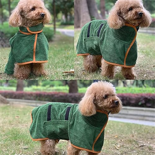 Hixingo Hundebademantel für Kleine Große Mittelgroße Hunde, Extra Saugfähig Hunde Bademantel Mikrofaser mit Klettverschluss Und Verstellbarem Gummizug (S,Lila)