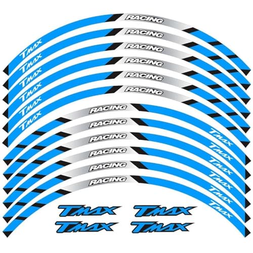 NMBZVE Felgenaufkleber Motorradzubehör-Radaufkleber Reflektierende Radaufkleber Abziehbilder Reflektierende Felgen Für Y&amaha Tmax(Style 1)