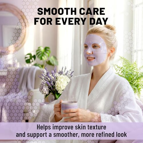 Image of TOLEVITA Bakuchiol & Niacinamide Bio-Collagen Face Mask for Smoothing & Renewing - 6 Pack, Overnight Hydrogel Mask for All Skin Types (Purple)