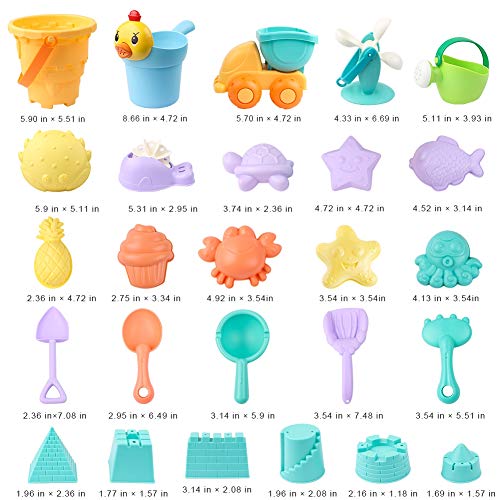 image for StillCool 26pcs Kids Beach Sand Toys Set, Includes Sand Water Wheel, C