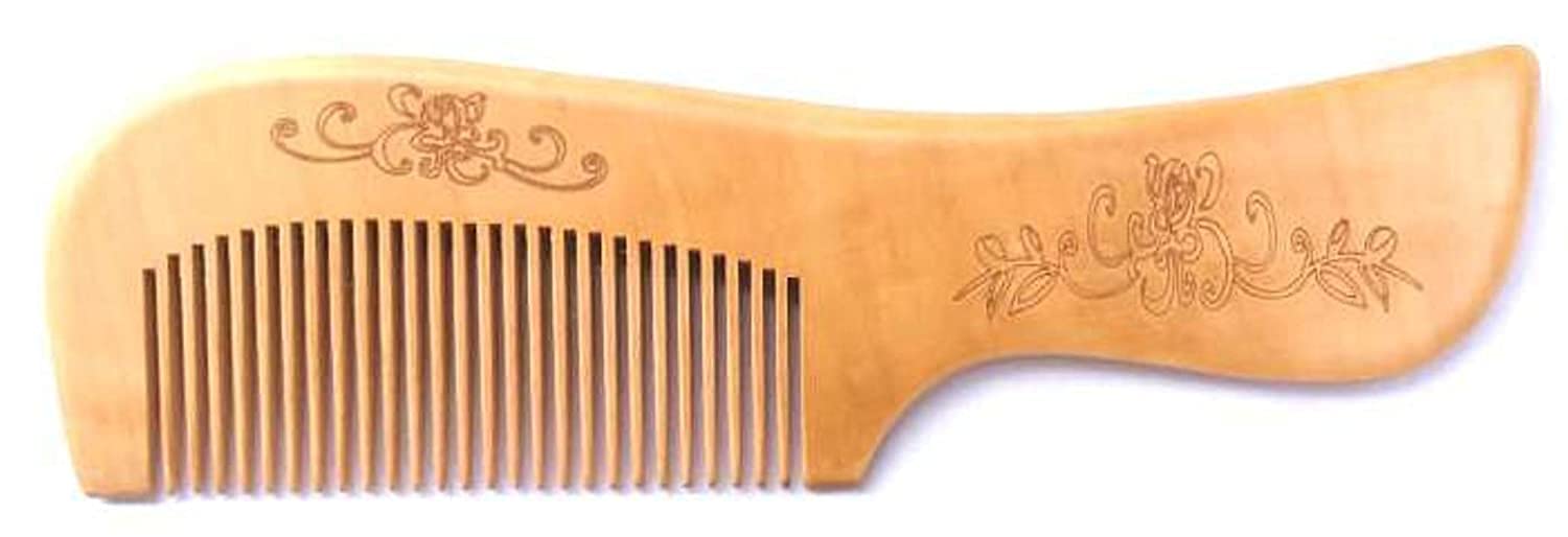 KIRA Handmade Neem Wood Broad Tooth Anti-Dandruff Comb For Men and Women (Light Brown) - Pack of 2 1