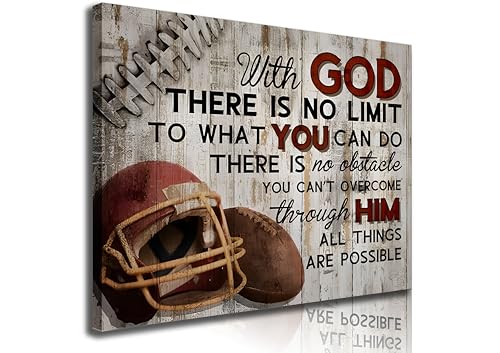Football Sports Wall Art Stuff Religious Football Canvas Vintage Art Prints Sport Poster...