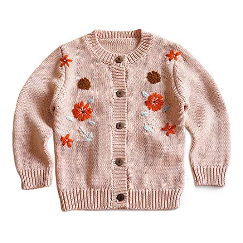 Simplee kids Baby Girl Thin Sweater Solid White Pink Cardigans for Toddler 0-3Years