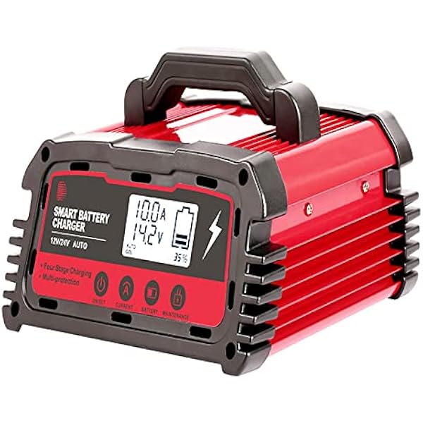 ŁAdowarka Samochodowa, 12V / 24V 10A 20A Konserwator łAdowarki Agm Gel Litowo-OłOwiowo-Kwasowa łAdowarka Motocyklowa I Samochodowa, WyśWietlacz Lcd, 4-Stopniowe łAdowanie, Wielokrotna Ochrona,DC200