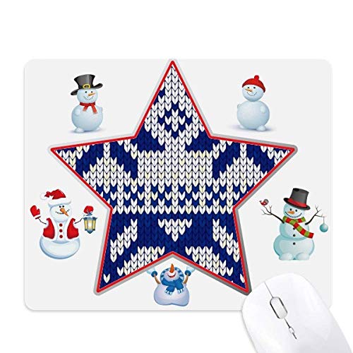 Tapis de souris quadrilatéral avec motif de flocon de neige de la famille des étoiles pour bureau