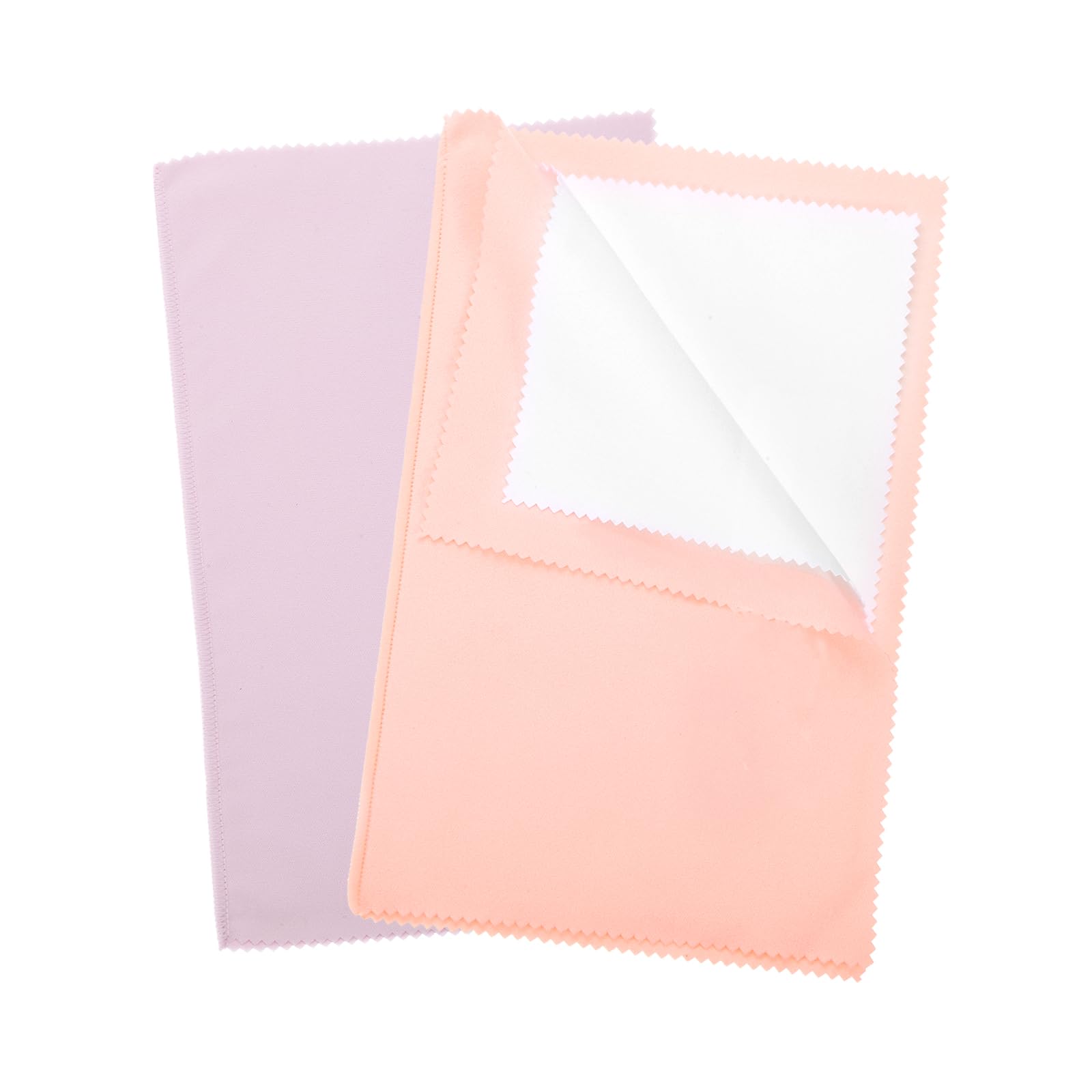 PATIKIL 9.8"x12.6" Jewelry Cleaning Cloth, 2 Pack Double-Sided Fleece Polishing Cloth for Gold, Silver and Jewelry, Light Pink/Pink