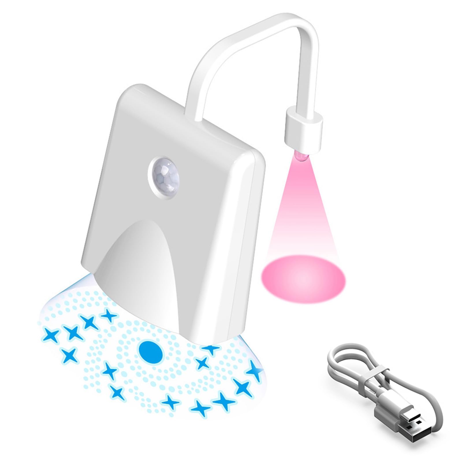 Kaeltsyn Automatic Motion Detection Bathroom Nightlight with 500mAh Battery and Lighting Effects Night Lamp for Motion Sensors Toilet Night Light