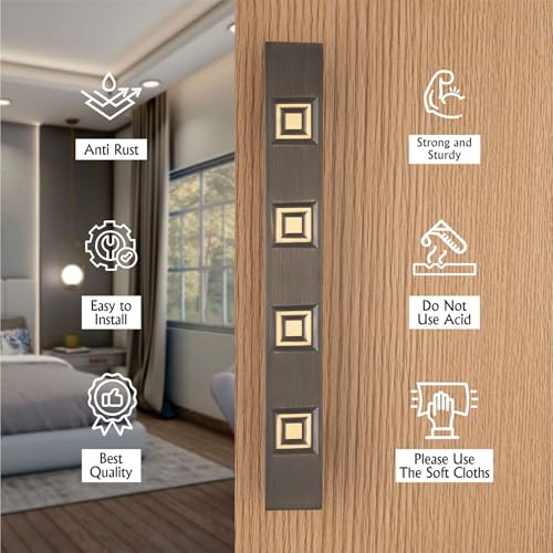 Image of COMPASS 12 inch Brass Main Door Handle | Door Handles for Main Door | Pull Handles for All The Doors of House | Office | Hotels | PH-257 (Pack of 1, Antique Finish)
