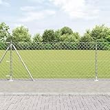 Silberner Zaunpfosten 10m x 1m (60x60mm Maschenweite) aus pulverbeschichtetem Stahl, witterungsbeständig für Garten & Terrasse, einfache Montage