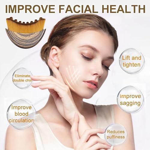 Image of Auraderm Lymphatic Contour Face Brush - Lymphatic Drainage Makeup Brushes for Sculpting & Lifting, Anti-Puffiness Detox Massage, Boosts Skincare Absorption & Glow, Soft Bristles for All Skin Types (Brown)