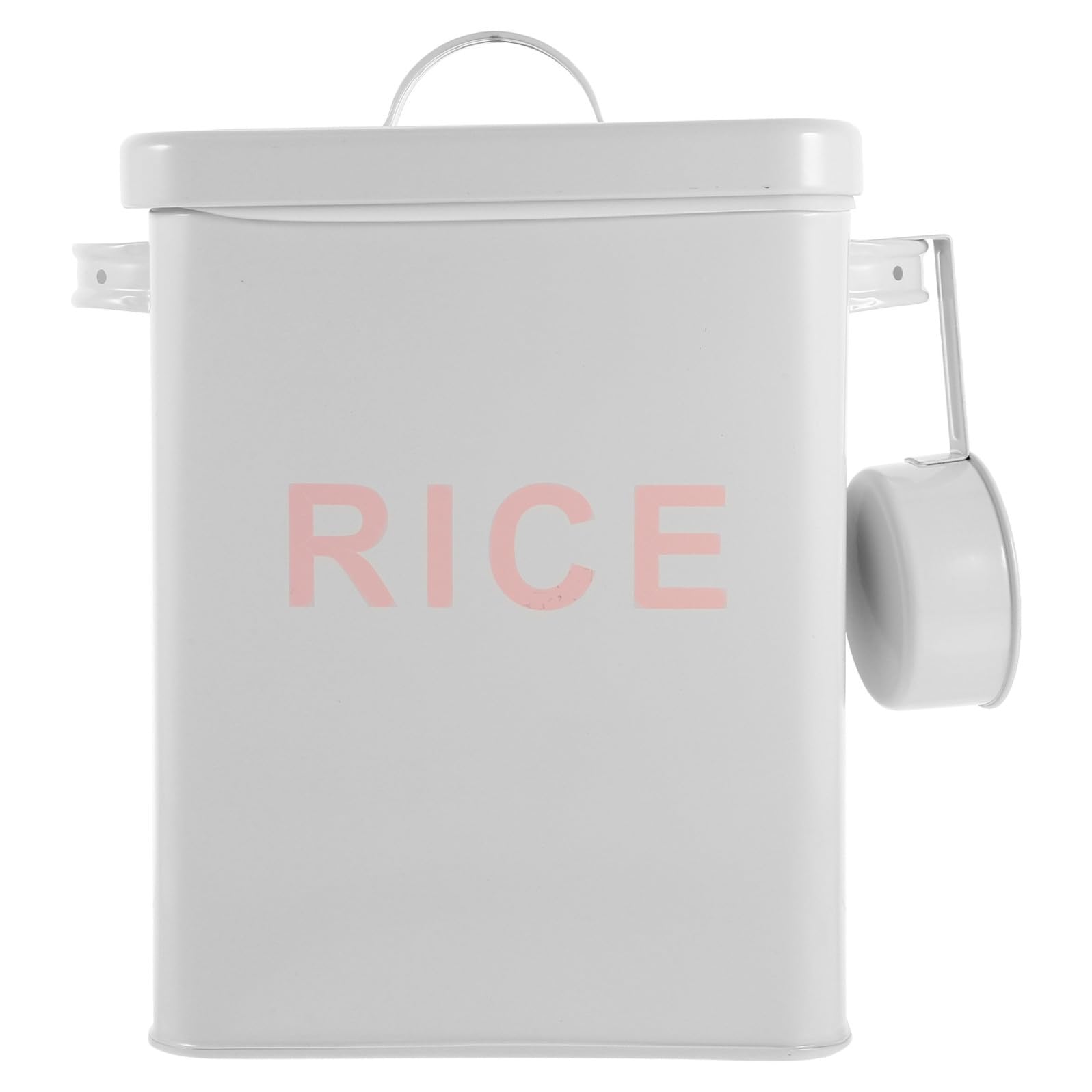 FRCOLOR Secchio la Conservazione della Polvere in Lamiera di Ferro Bianco Bordi Lisci e Arrotondati per Prodotti Alimentari e Polveri Uso Domestico in Cucina