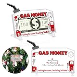 CroBlissful Christmas Gas Money Holder Acrylic Christmas Card Holder Box Cash Envelope Holder Money Gift for Snow Festive Winter Holiday Funny Christmas Tree Decorations Christmas Gas Can Ornament