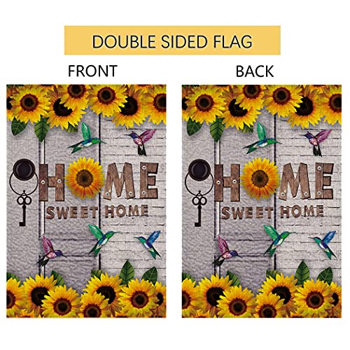 Chengxun HYQ Home Sweet Home Sunflower Hummingbird Flag Garden Flag House Flag Peace Flag Rustic Country Decor Outdoor Yard Decor thumb #1