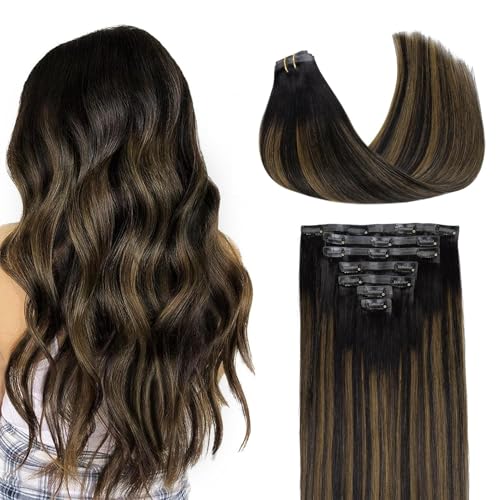 Image of GOO GOO Seamless Clip in Hair Extensions Real Human Hair Remy Extensions