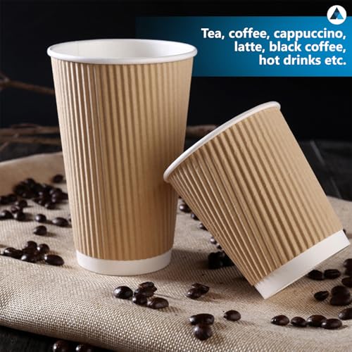 Brown Ripple Takeaway Paper Coffee Cups 12 oz – Pack of 30 | Triple Heat Insulated Disposable Cups Without Lids | Ideal for Hot Coffee, Tea, Water - Image 5