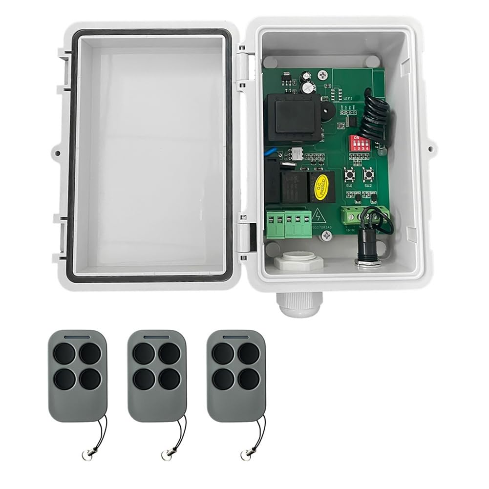 UDSKNV[KSL Universal AC220V Roller Shutter Control Board +3xRemote Control Tubular Motor Receiver for Garage Door Remote Control Opener