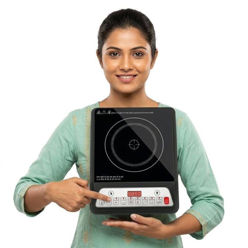 Image of (10 Years Assured Warranty) 2000W Electric Cooking Appliance Portable Stove Cooktop with LED Indicator Multiple Functions Auto Shutoff Heat Protection for Kitchen Use