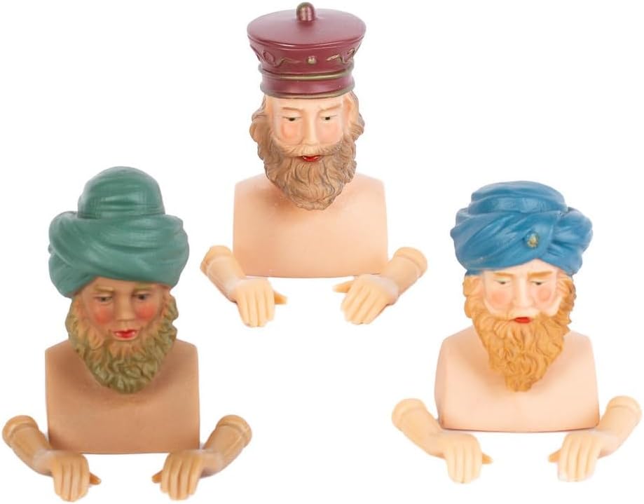 Miniatura 1 de Factory Direct Craft Paquete de vinilo con cabeza y brazos de tres hombres sabios, 2 Gaspar, 2 Melchior y 2 Balthasar (total 6 cabezas), belén de