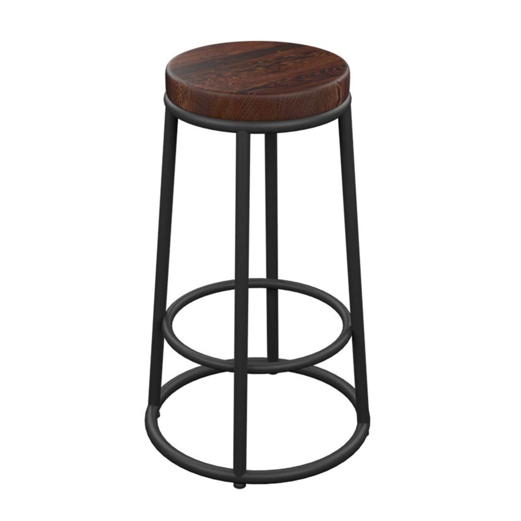 Tabouret de bar en bois massif et pieds métal noir pour intérieur chic
