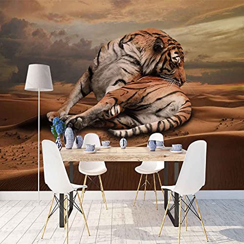 Fresque murale tigre 3D auto-adhésive grand format 400x280