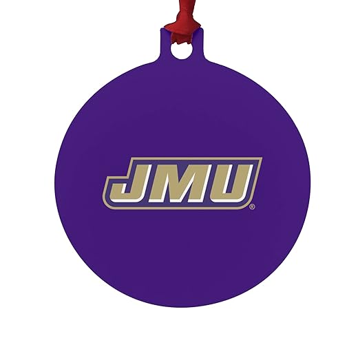 James Madison University Dukes Logo Aluminum Holiday Christmas Tree Ornament - 3.0" (7.6 cm) x 3.37" (8.6 cm)