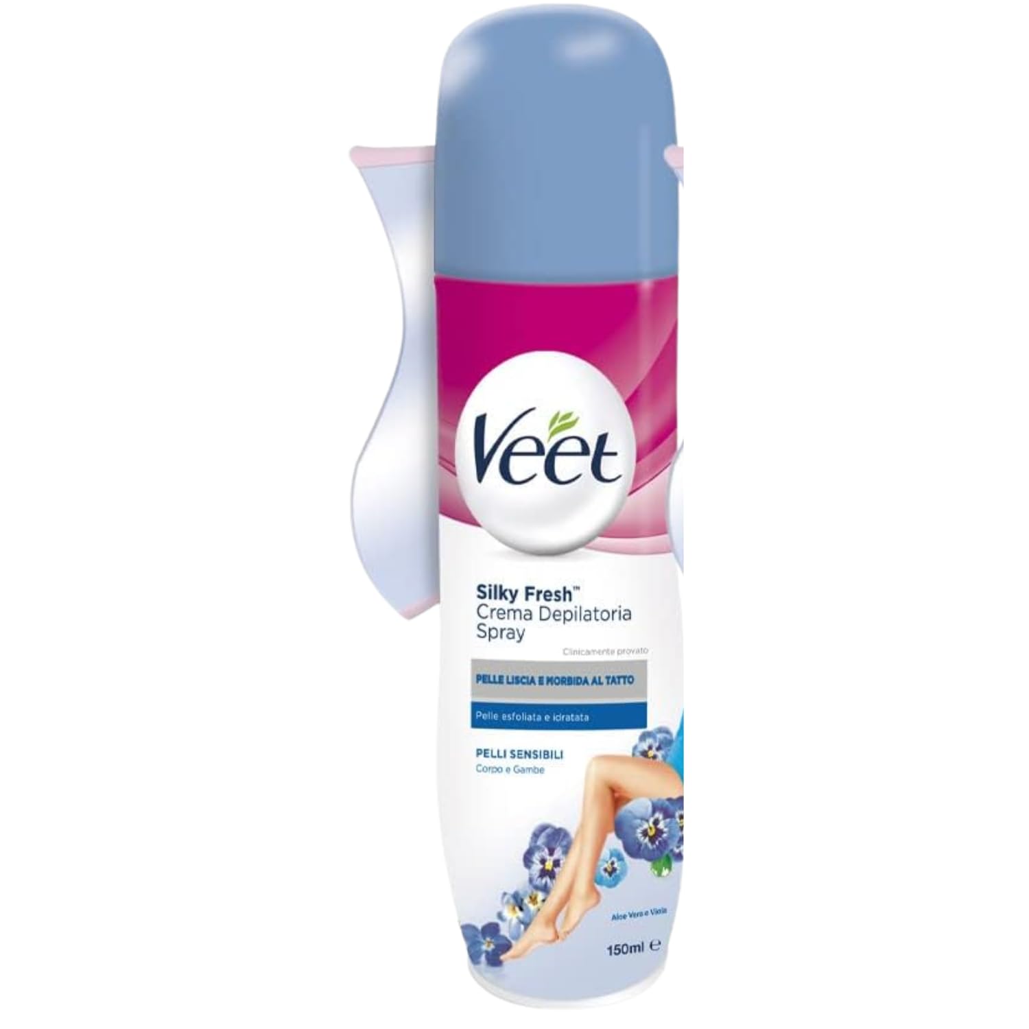 Crema Depilatoria Spray Pelli Sensibili – Rimozione Peli da Gambe, Braccia, Ascelle e Bikini – Formato 150 ml – Uso Facile e Veloce – Variazioni 4/6/8/10 Pezzi (10)