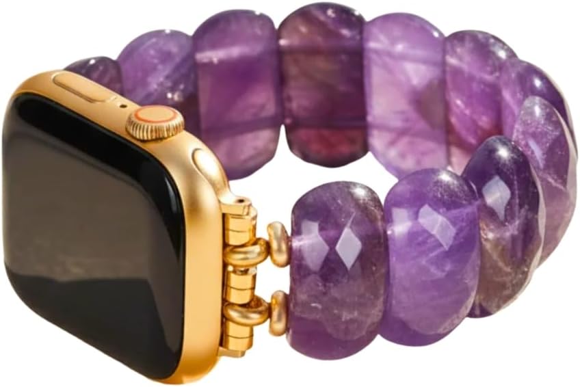 Cape Diablo Handmade Gemstone Watch Band for Women Compatible with Apple Watch 38mm 40mm 41mm 42mm 44mm 45mm, Boho Stretchable Strap Fits for iWatch Series 11/10/9/8/7/6/5/4/3/2/1 SE 3/2/1